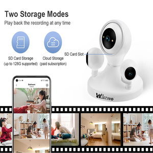 Rscamtom interior Mini Cámara WiFi 12MP HD tres lentes seguimiento móvil Color visión nocturna ojo de pez CMOS Sensor compatible con tarjeta de memoria - Product Image 6