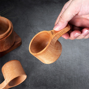 Tinh khiết tự nhiên Keo Gỗ nướng đo cup 4 cái Bộ của hạt cà phê công cụ đo lường bằng gỗ Nhật Bản Đo muỗng ounce cup - Product Image 4