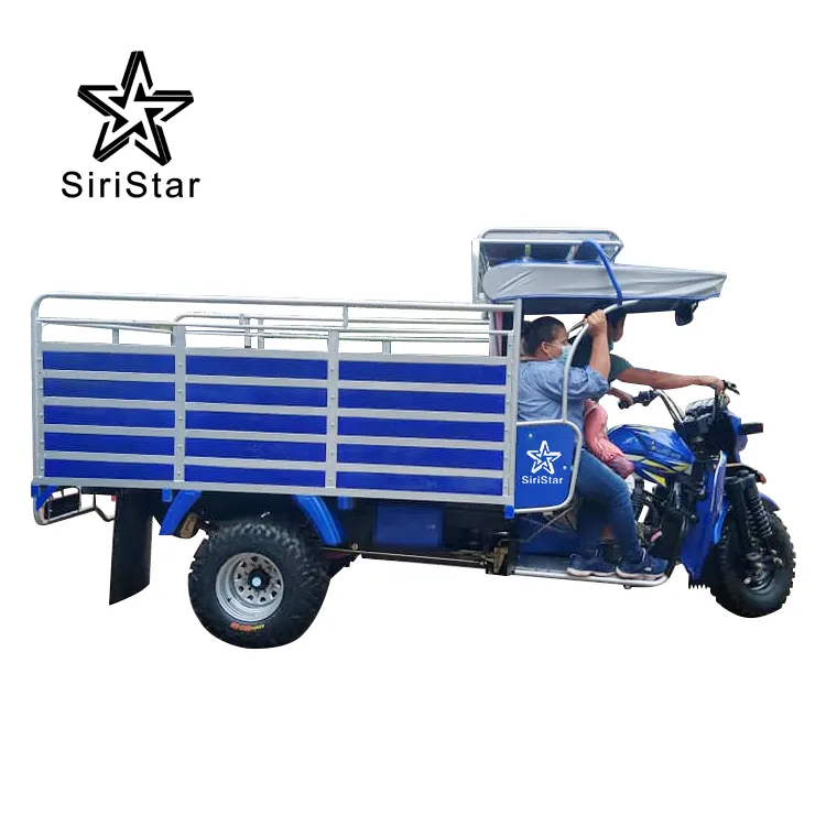 SIRISTAR Marca Heavy Duty Trucks Carga Triciclos Do Motor 250cc refrigerado a água Triciclo De Carga Do Motor levar 3 pessoas