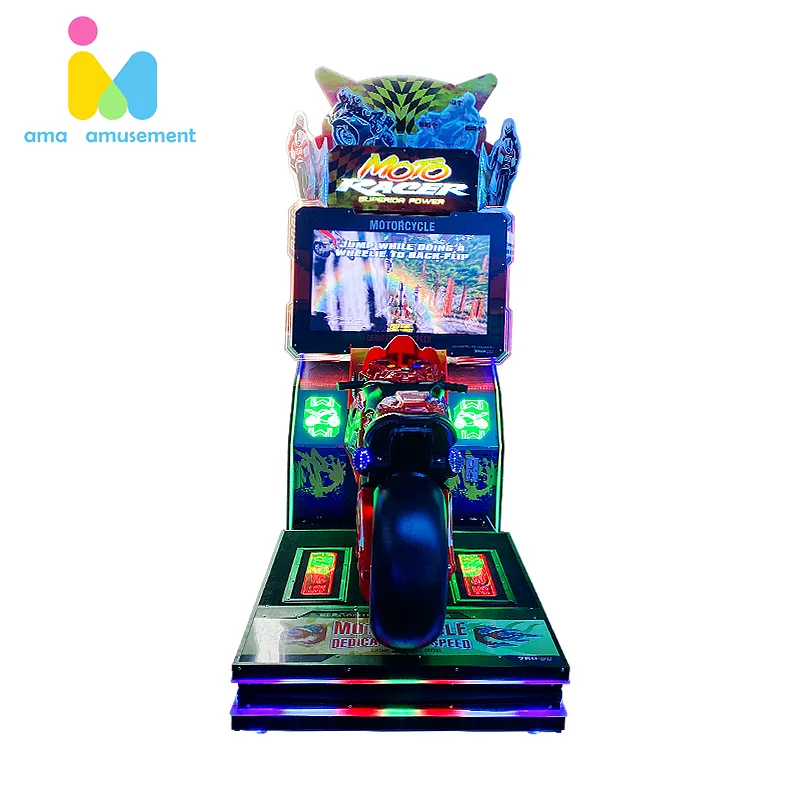 Ama Muntautomaat Motorfiets Amusement Commerciële Arcade Simulator India Autorace Game Machine