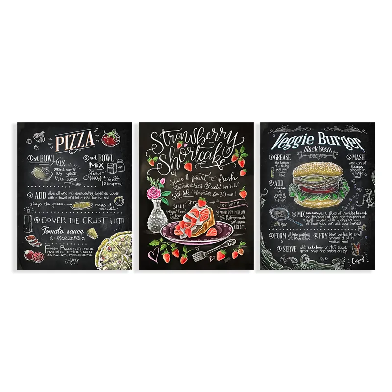 Vintage Restaurant Pizza Design Holz kunst Malerei Wandbehang