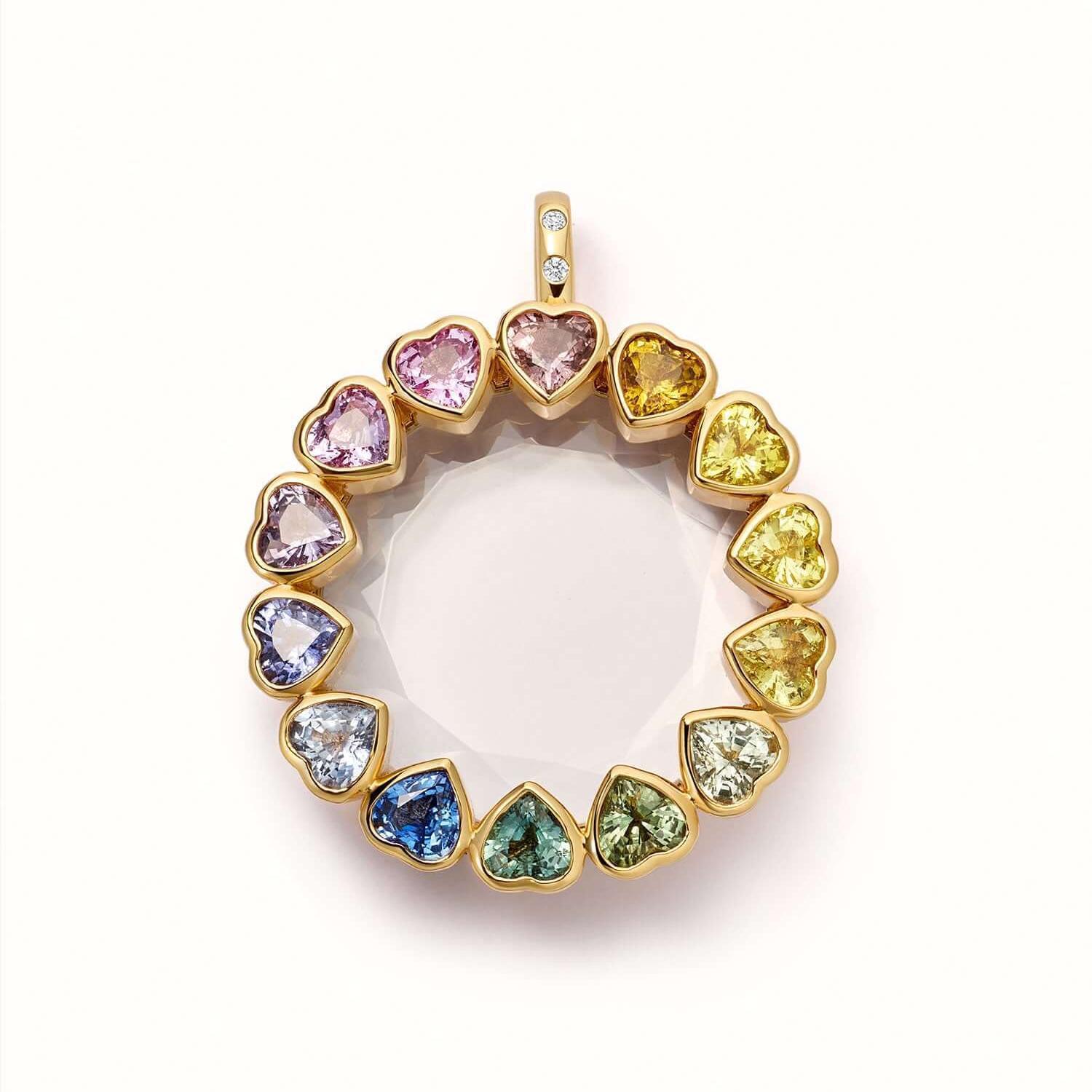 Boîte en verre en forme de coeur en zircon coloré