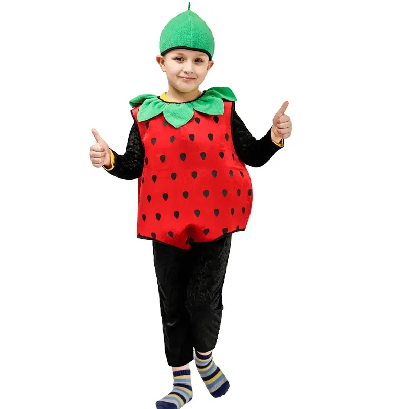 Del capretto Carino Fragola Vestito di halloween Vestiti di Prestazione Della Fase Del Partito Cosplay Divertente Strawberry Costume