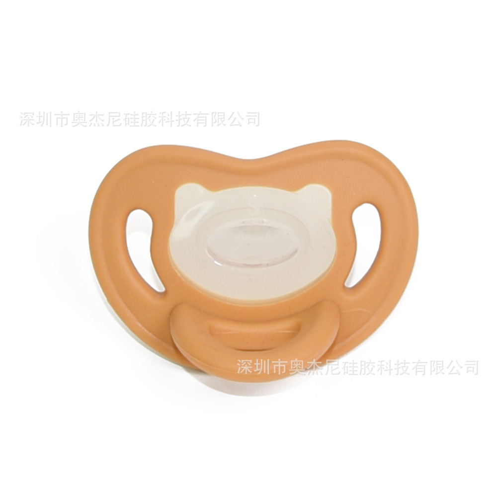Large two-tone kitten pure silicone pacifier 4026