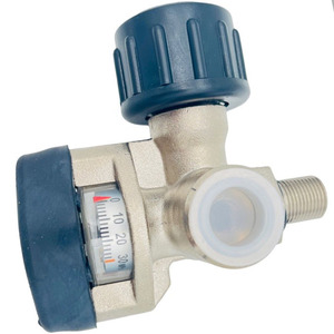 <strong>Scott</strong> Type(Sherwood) Outlet SCBA Valve with Small Black Round Locking Handwheel - Product Image 1