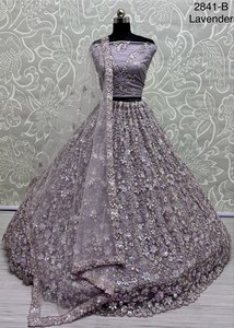 Extraordinary sequins Flower Pattern Embroidery with Thread work <strong>Designer</strong> Lehenga choli bulk product - Product Image 2