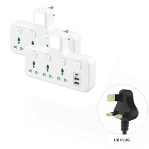 แถบไฟขยายติดผนังช่อง3AC อเนกประสงค์ USB-A USB-C 5V2.1A ชาร์จพอร์ตเสียบ10A เบ้าแปลงปลั๊กไฟ - Product Image 4