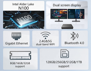 ใหม่มินิพีซี Intel N100 กล่องคอมพิวเตอร์มินิพีซีเดสก์ท็อปมินิพีซีพร้อมพอร์ตซีเรียลสําหรับเล่นเกม - Product Image 6