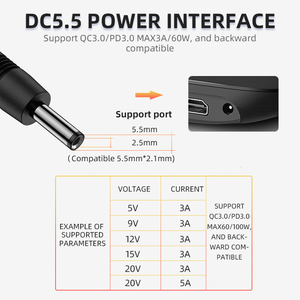 タイプCからDC5.52.1mm Usb C電源ケーブルから55215A 100Wケーブルusb tipo c 5a for Tablet Laptop - Product Image 3