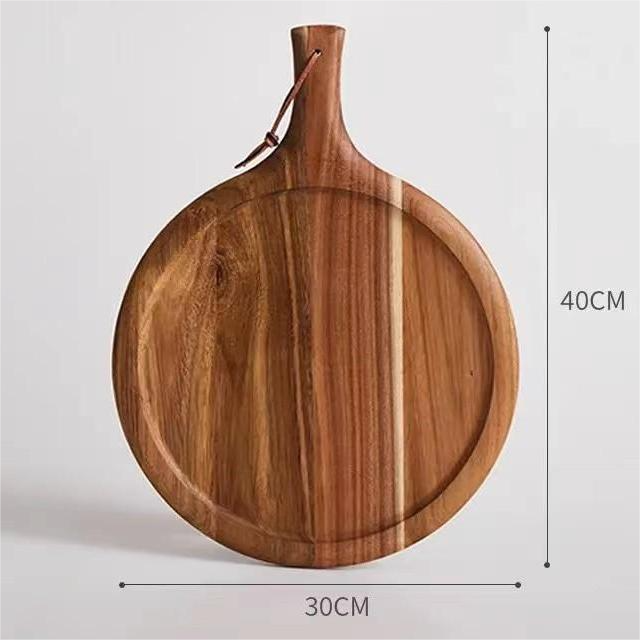 Brown Acacia wood pizza plate 40*30*1.5cm