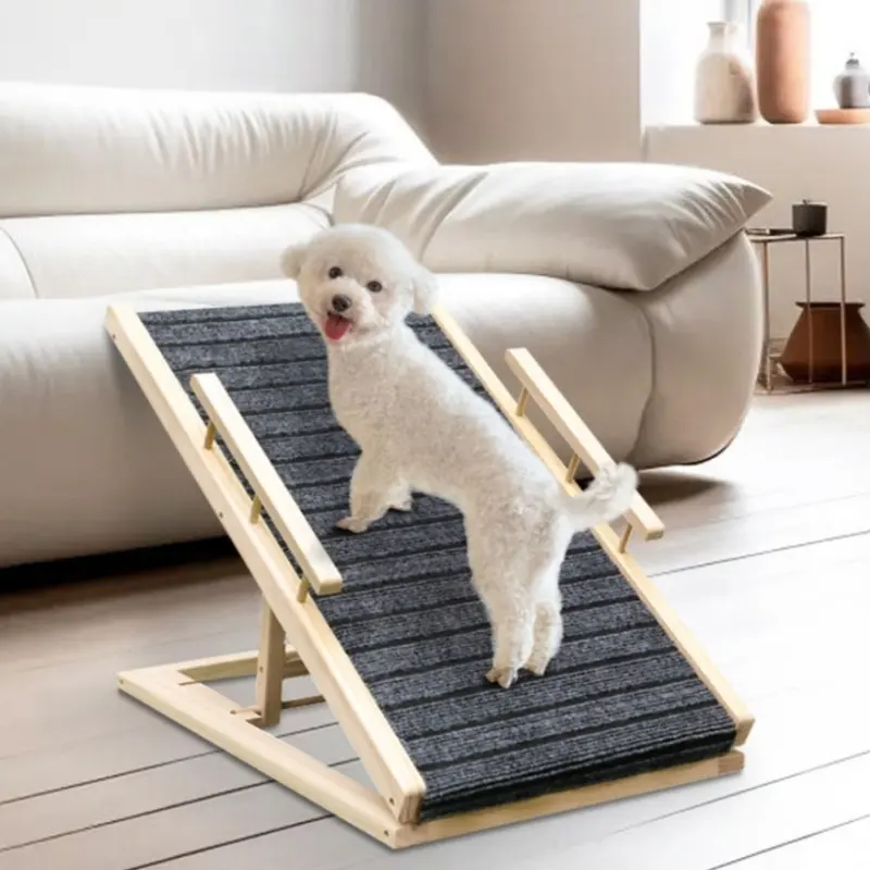 SG rampe pour chien en bois aller au lit rampe de voiture pour chien âgé accoudoirs en bois massif rampe pour chien
