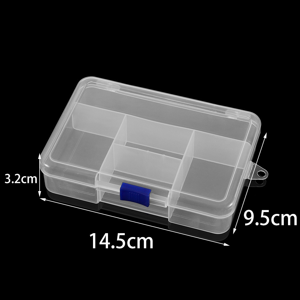 Boîte à bijoux en plastique transparent à 5 compartiments