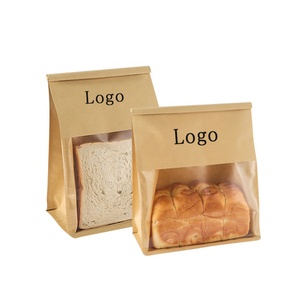 Bao bì nướng bánh mì nướng túi thực phẩm bao bì cửa sổ giấy kraft với bao bì kẹo trong suốt đứng lên túi niêm phong nhiệt CPP - Product Image 1