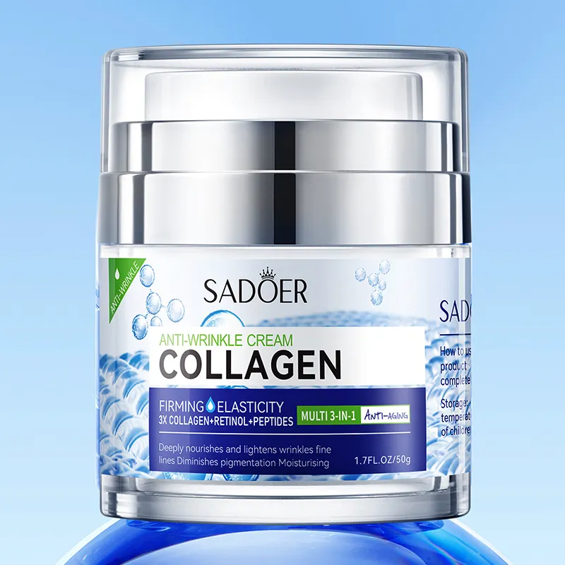 SADOER Organique Collagène Hydratant Anti-Rides Crème Visage Hydratante Tendre Lissante Anti-âge Crème Blanchissante pour la Peau