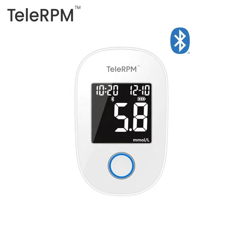 Kit de prueba de glucosa en sangre para el hogar, medidor de glucosa en sangre Portátil con Bluetooth, con tiras de prueba de glucosa en sangre GDH, CE, 5s