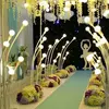 Wholesale led wedding banquet floor centerpiece light stand 5 Heads square Shape Wedding Walkway Light For Party Event