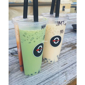 Custom 700ml 16oz PP PET <strong>Cup</strong> Disposable Coffee Juice Smoothie Plastic <strong>Split</strong> <strong>Cups</strong> 2 Compartment Bubble Babo Tea <strong>Cups</strong> With Lid - Product Image 3
