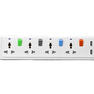 Enchufe múltiple duradero de diseño personalizado, enchufe universal de extensión de 4 entradas y 4 salidas con 2 puertos USB - Product Image 2