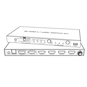EARC HDMI Switch 4x1 8k hdmi Switch até 4k120hz 4:4:4 8bit HDCP 2.3 Extrator De Áudio CEC EARC