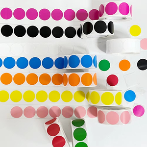 Decor Sticker Round Dot Labels Color Code Dot Labels Yellow Black <strong>Red</strong> Package Sealing Scrapbook Handmade Decoration <strong>Decal</strong> - Product Image 2