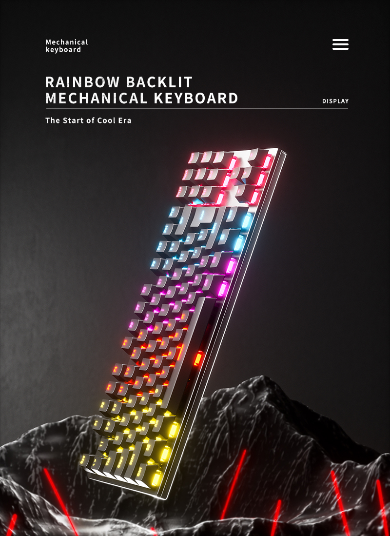 Factory direct 60% mini 64 keys wireless keyboard Pudding keycaps rbg mechanical gaming keyboard for laptop PC