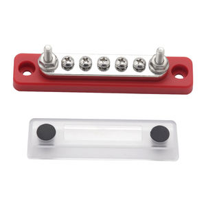 Conector de barra colectora de cobre rojo de 5 vías 100A con tornillo de cubierta-Bloques de terminales fijos para distribución de energía - Product Image 6