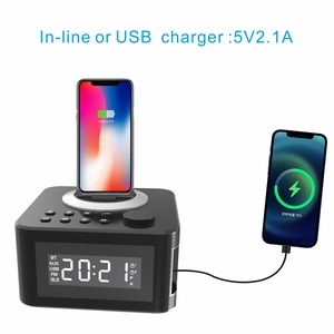 Home Multifunktion aler drahtloser Bluetooth-Lautsprecher FM-Radio Telefon Ladegerät Wecker LED-Anzeige Audio Player Speicher karte Unterstützung - Product Image 3