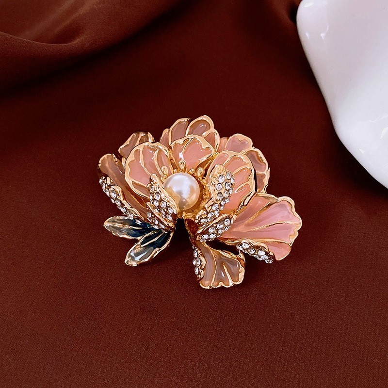 99# broche-fleurs dorées