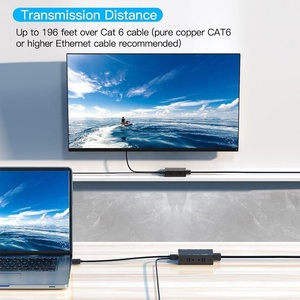 Xput alta calidad RJ45 Lan Ethernet extensor HDMI HD 1080P 60 M HDMI extensor transmisor receptor por Cat5e Cat6 60 metros - Product Image 3