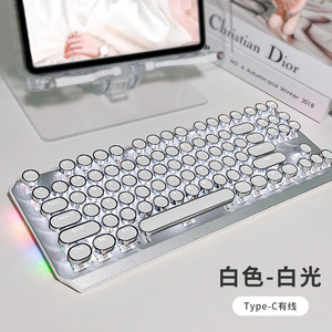 Teclado LED inalámbrico personalizado con cable, 87 teclas, Teclado mecánico vintage, Bluetooth para escribir y jugar, teclado punk modelo de viaje - Product Image 2