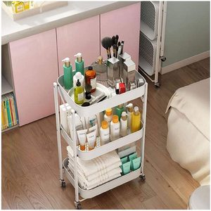 <strong>Low</strong> Moq 3-tier Multi-purpose Slide Storage Foldable Rolling Cart With Wheels Hand Carts &amp; <strong>Trolleys</strong> Available in Multiple Colors - Product Image 3