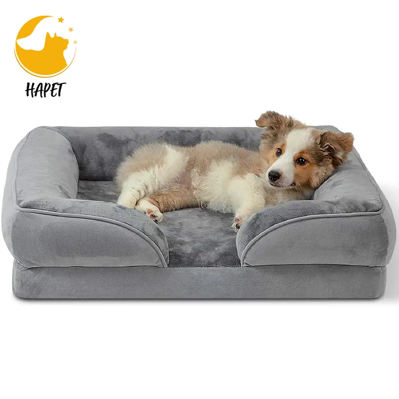 Cama ortopédica de espuma viscoelástica para mascotas, cama lavable con cubierta extraíble y juguete para regalo