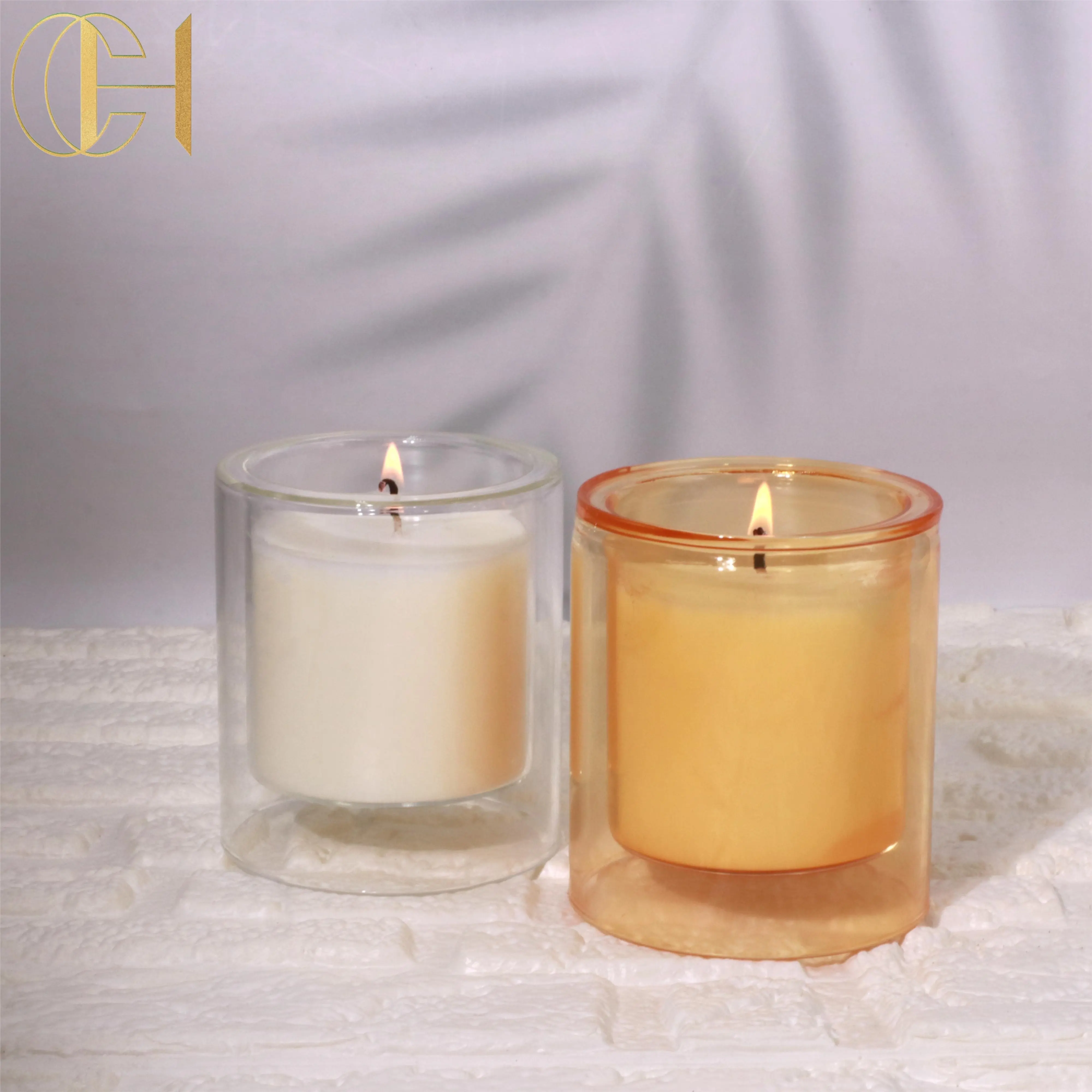C & H Naturals Vente à chaud de bougies parfumées en cire de soja en vente en gros Coffret cadeau de bougies parfumées de luxe en pot de marbre