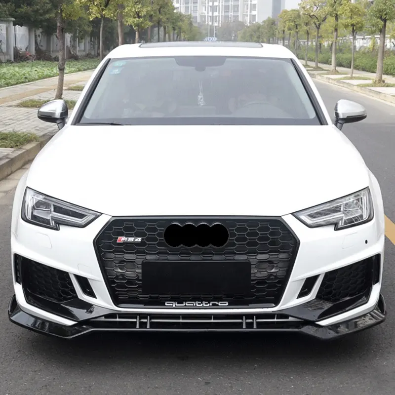 RS4 קדמי פגוש עם גריל עבור אאודי A4 B9 S4 עם quattro סגנון באיכות גבוהה PP ABS חומר רכב bodikits 2017-2019