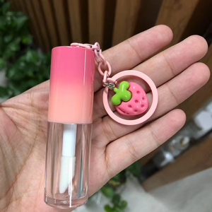 4ML <strong>Round</strong> Gradient Color Stock Makeup Packaging Empty Lipgloss Bottle Custom Cosmetic Liquid Lipstick <strong>Tube</strong> With Key Chain - Product Image 3
