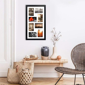 4x6 Picture <strong>Frames</strong> Collage with 8 Openings <strong>Matted</strong> Wall Hanging Multi Photo <strong>Frame</strong> Collage for Family Pictures Wall Decor Black - Product Image 4