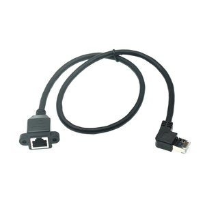 RJ45 Cable Male to Female 90 Right Angle Bend up Downed Panel Mount Ethernet LAN Extension Extender Cable Cord 1m/3ft 1.5m/5ft - Product Image 3