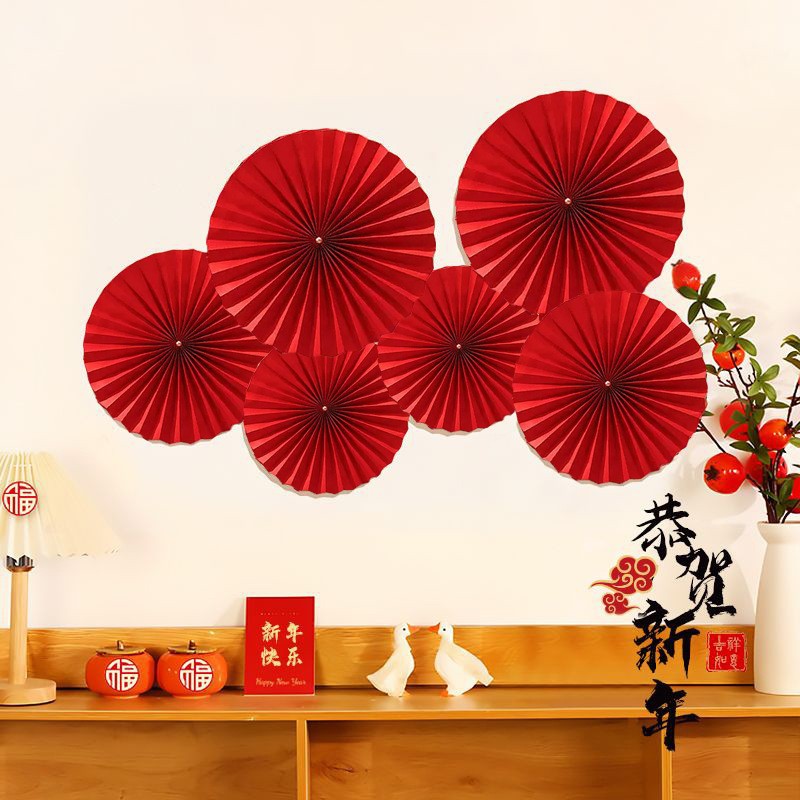 Red Paper fan 6 pack