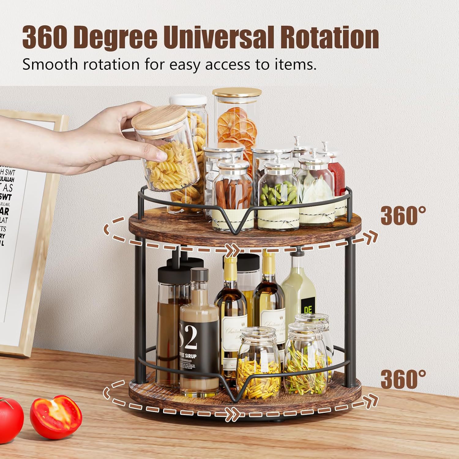Double-layer rotating tray