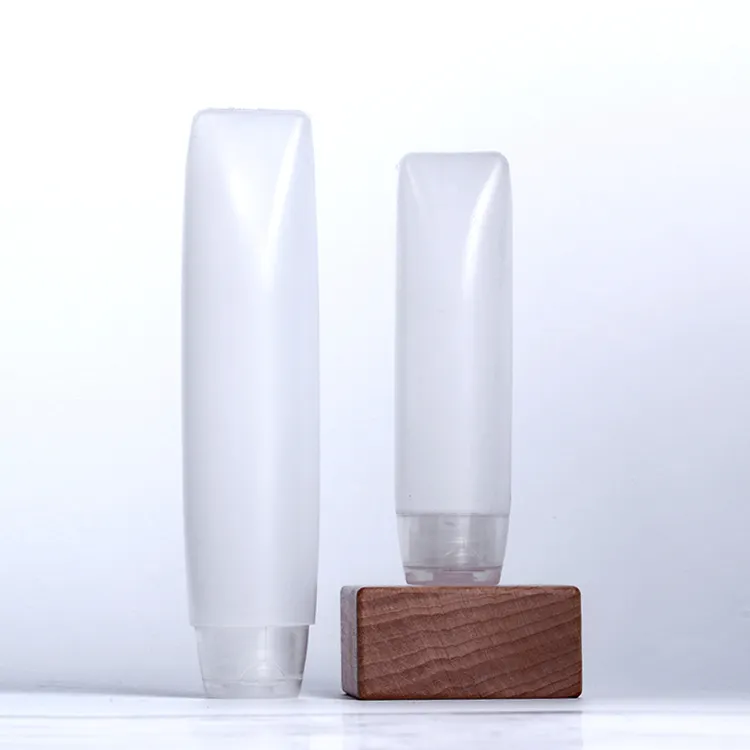 Botol flip top tabung transparan plastik, set Losion kosmetik matte sentuhan lembut 50ml 60ml