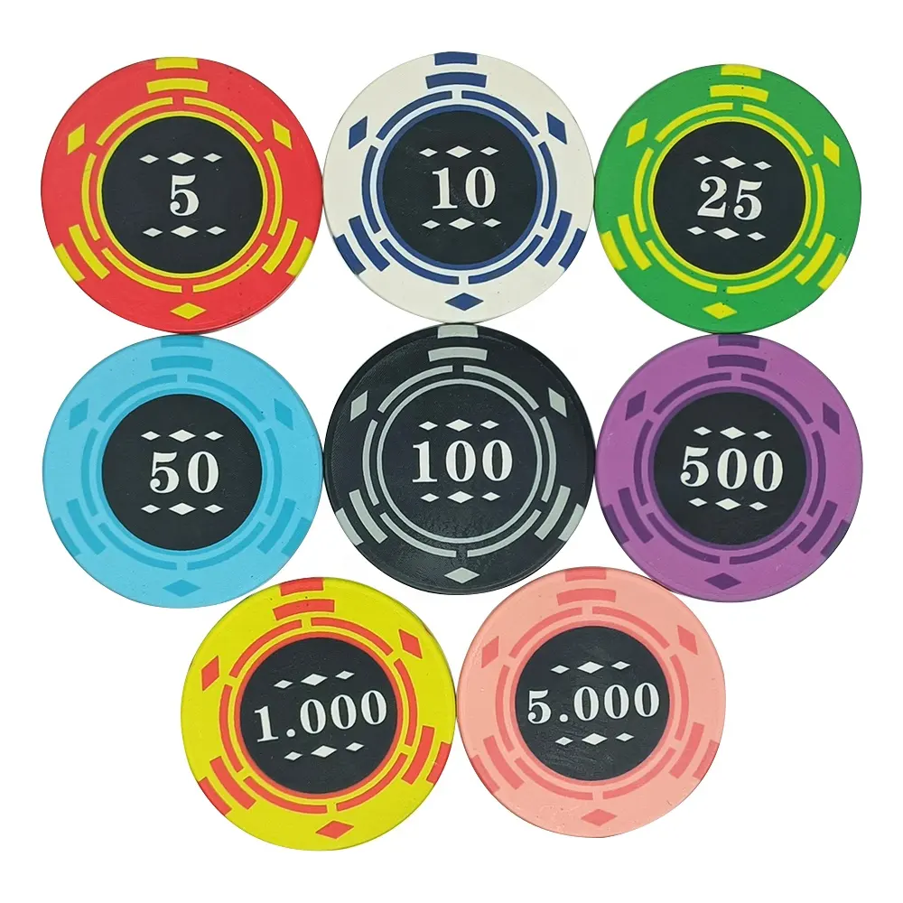 Kaile-fichas de póquer de cerámica de 39mm, 10g, con diferente valor y logotipo personalizado, a petición de juegos de mesa de casino, nuevo diseño