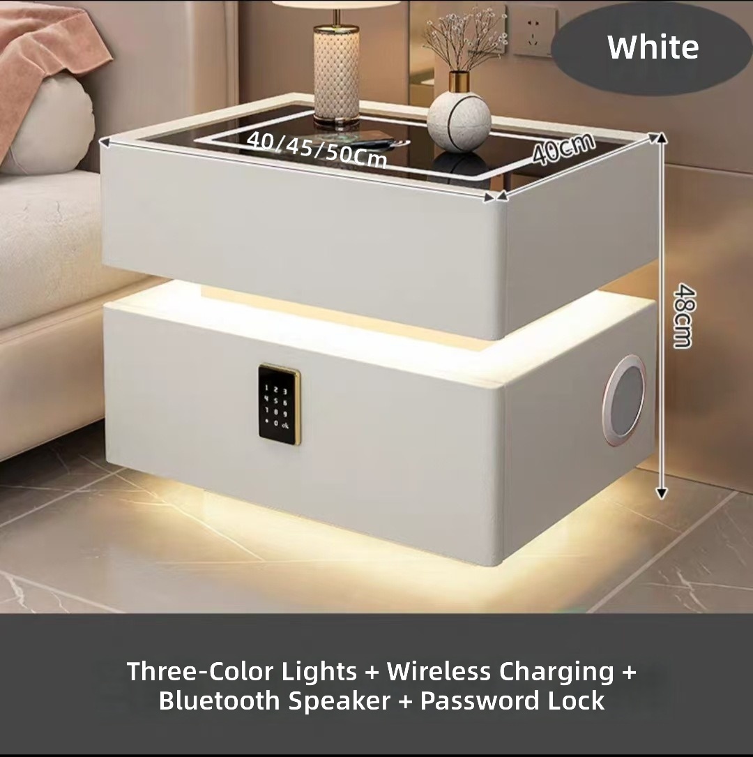 Carga inalámbrica blanca + LED + Altavoz Bluetooth + Bloqueo de teclado