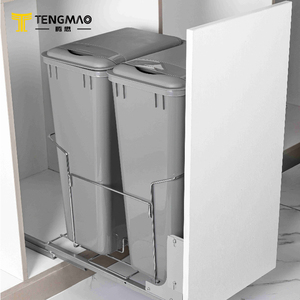 Luxury Soft Close Dustbin Bin Connected Pull Out Kitchen Waste Bin <strong>Garbage</strong> Waste <strong>Container</strong> <strong>Built</strong> <strong>in</strong> Cabinet