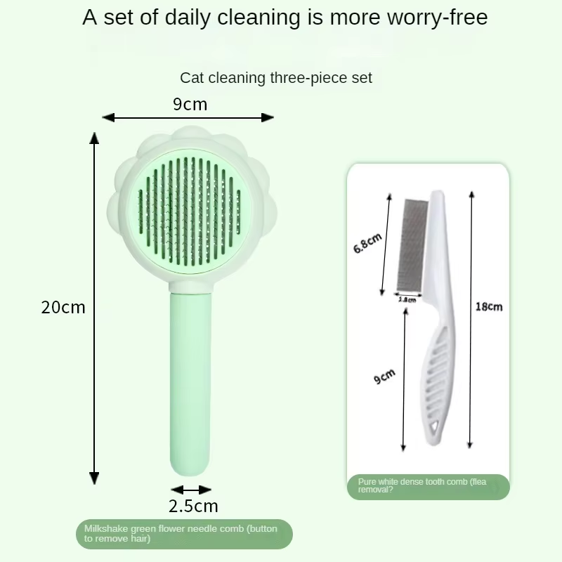 Green SUNFLOWER Floating Hair Comb Large Jumping Comb