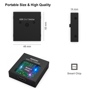 Interruptor HDMI personalizado 4K @ 60Hz, conmutador HDMI bidireccional 2 entradas 1 salida, 1 entrada 2 salidas, compatible con 4K 3D HD 1080P