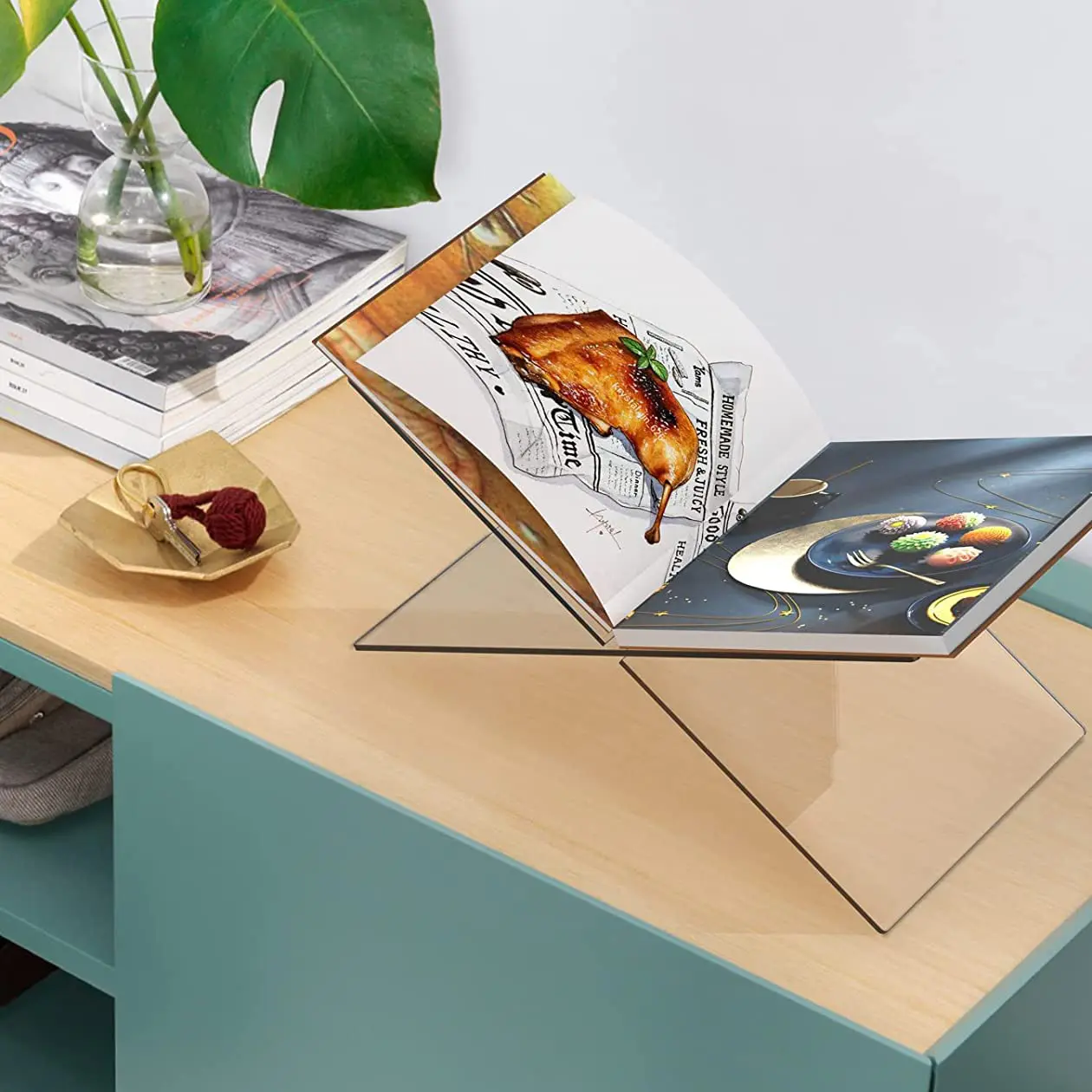 Scaffale per libri da tavolo creativo in acrilico scaffale per libri Album per foto tipo X scaffale per espositori per libri