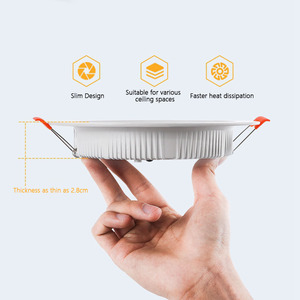 ไฟดาวน์ไลท์ติดเพดานแบบกลม LED 3W ถึง24W ฝังบางเป็นพิเศษใช้ในครัวเรือนโรงแรม