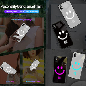 Led Phone Case Voice-<strong>Activated</strong> Luminous Flash Shockproof Glass <strong>Cover</strong> for iPhone XR 11 12 13 14 15 Pro 16 Max Phone case