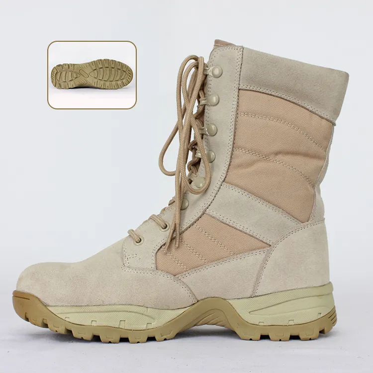 Chaussures d'entraînement tactique en cuir, chaussures de jungle imperméables, bottes de chasse et de combat