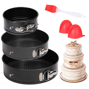 Round Multi-layer Cake Non-stick Perfore Baking Tray Set 5 Sets of Carbon Steel <strong>Bake</strong> Pan Mould 4/7/9 Inch Baking Trays for Oven - Product Image 1